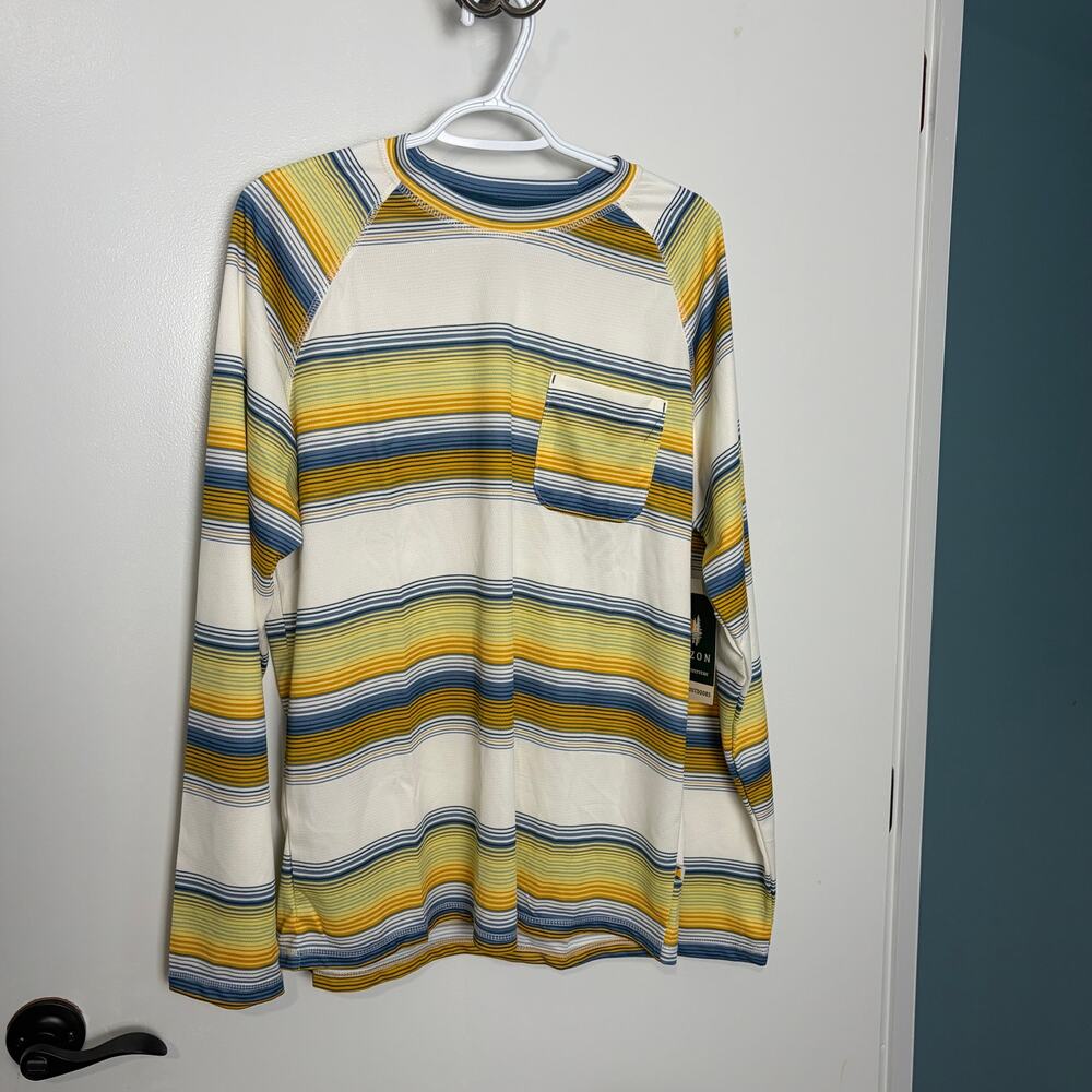 Mens Fishing Shirt L Long Sleeve Sun Protection UPF 50 NWT
